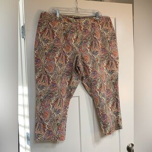 Talbots Multicolor Paisley Cropped Women's Pants